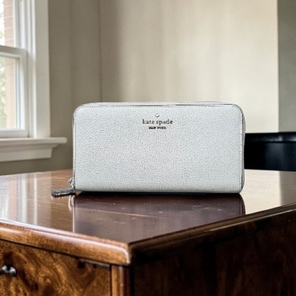 Kate Spade Leila Pebble Leather Large Zip Around Continental Wallet COA